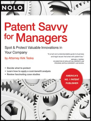 cover image of Patent Savvy for Managers 